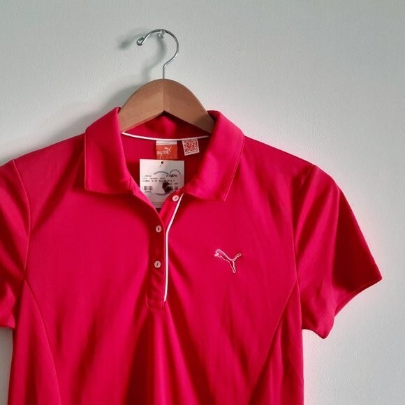 PUMA Women's Dry Cell Golf Polo Shirt Collared Virtual Pink NWT Small - Picture 3 of 12